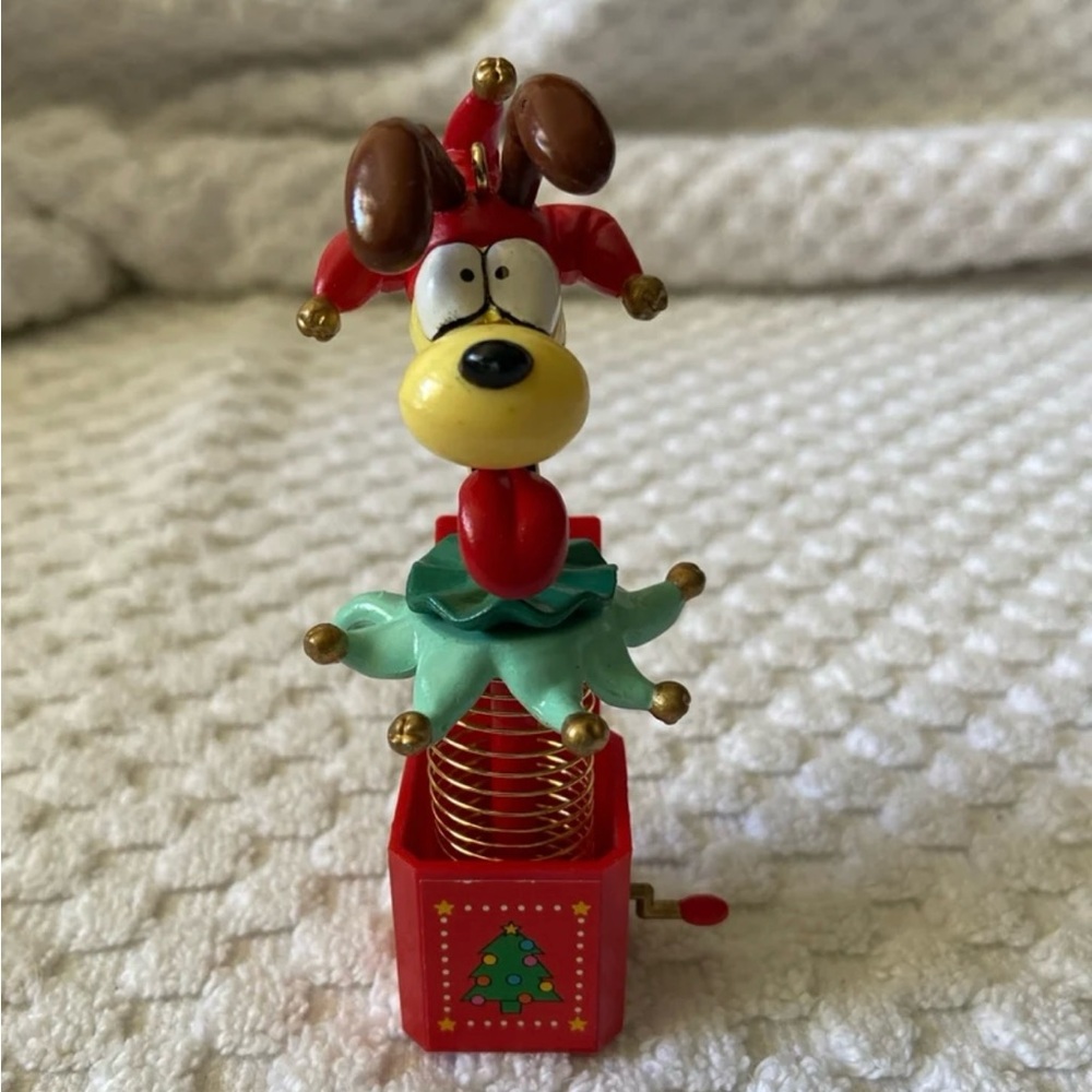 Vintage 1991 Enesco "Pop Goes the Odie" Christmas Tree Ornament, First in Series